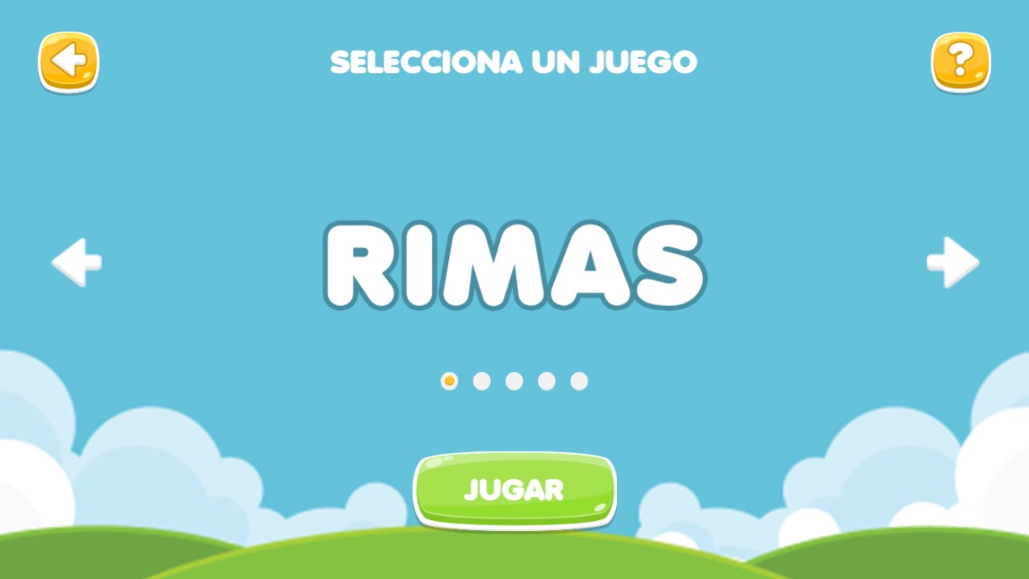Pantalla del juego Rimas en DEXIA KIDS