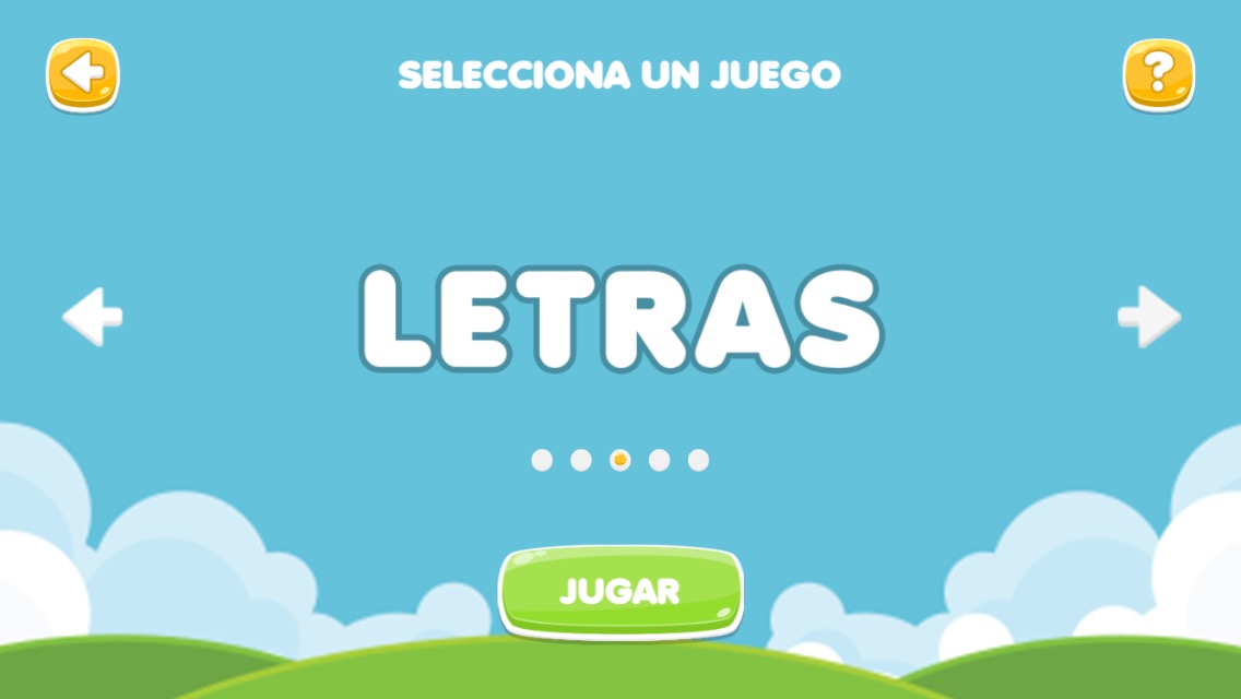 Pantalla del juego Letras en DEXIA KIDS