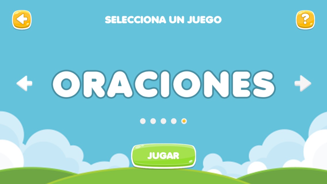 Pantalla del juego Oraciones en DEXIA KIDS